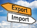 Due cartelli con le scritte Export e Import