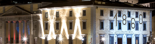 luci di F-Light 2017 sul palazzo della Camera di Commercio di Firenze