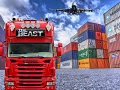 immagine con tir, aereo e container