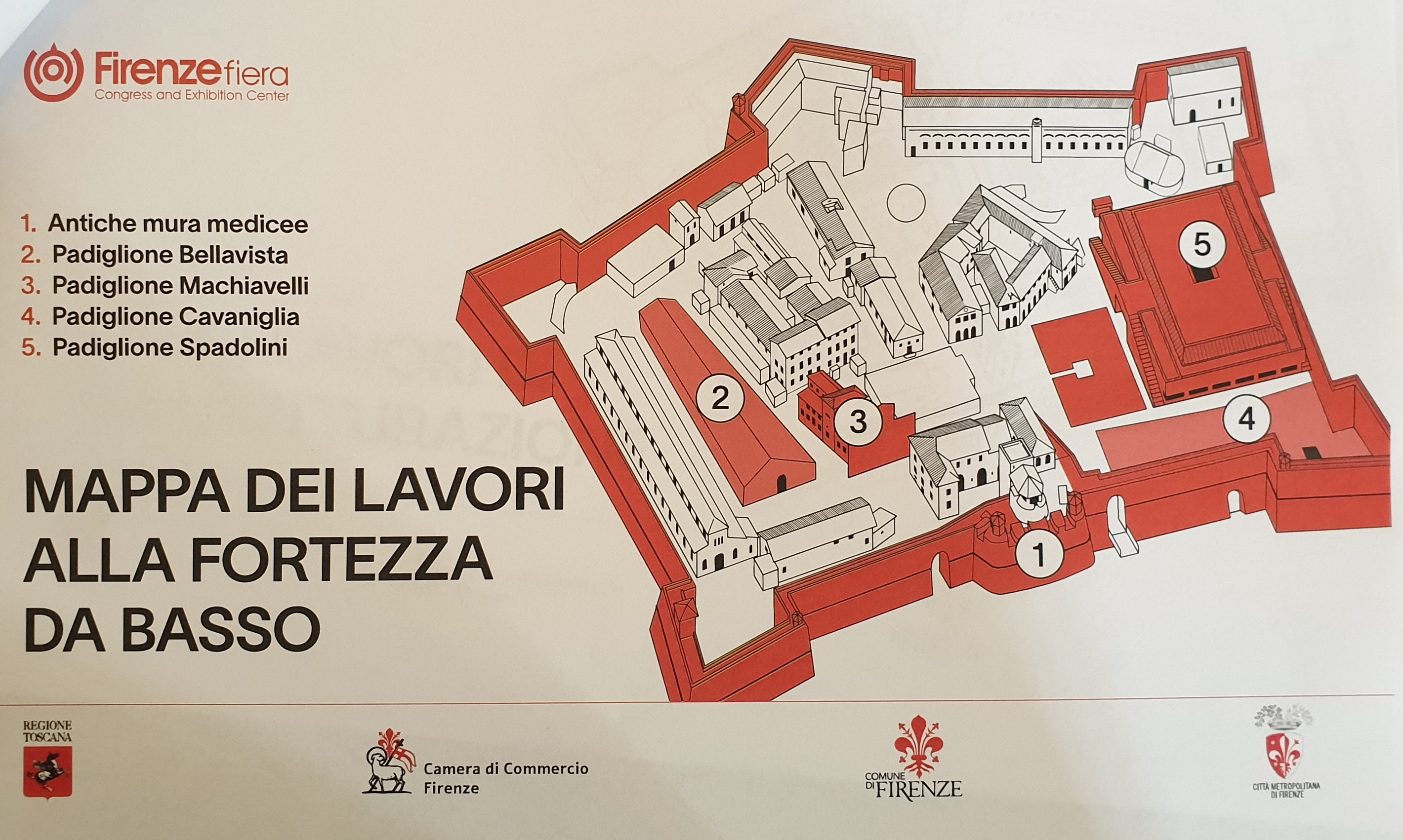 Mappa dei Llavori alla Fortezza da Basso