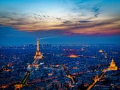 panorama di Parigi al tramonto