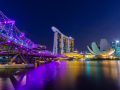 panorama notturno di Singapore