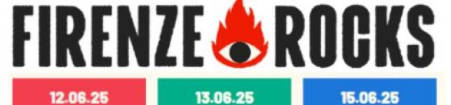 Scritta Firenze Rocks 12 giugno, 13 giugno, 15 giugno 2025