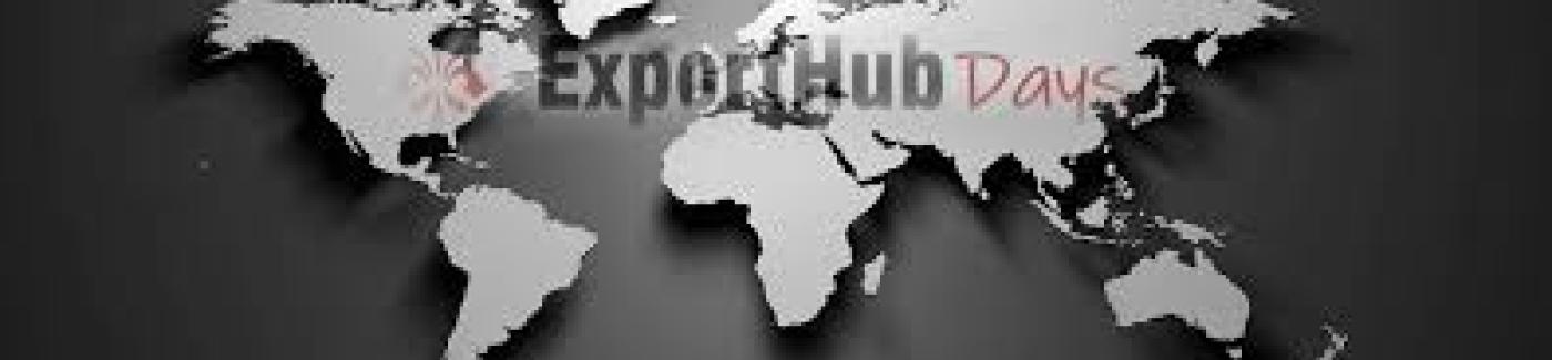 Carta del mondo con scritta "ExportHub Days"