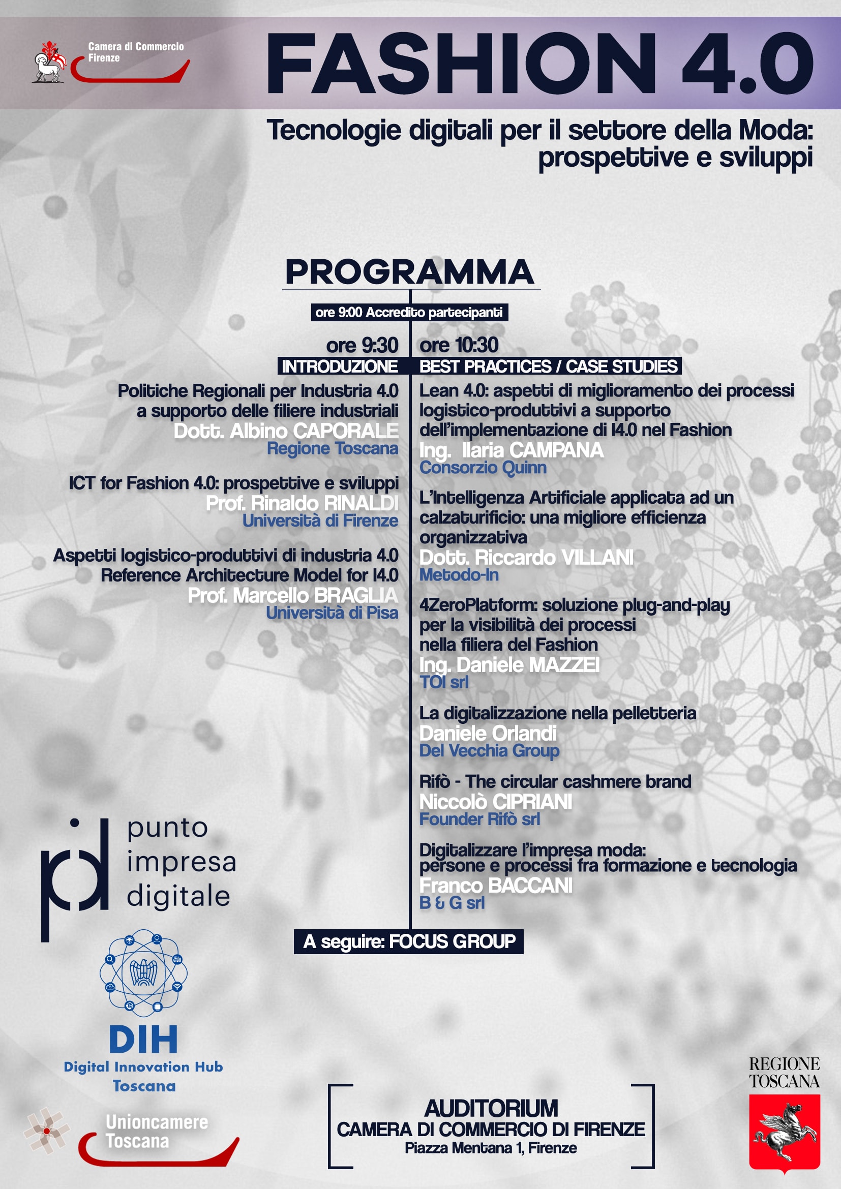 Programma del seminario Fashion 4.0