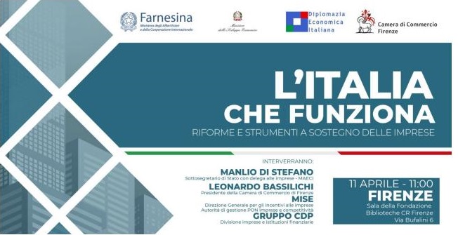 Locandina del roadshow "L'Italia che funziona"